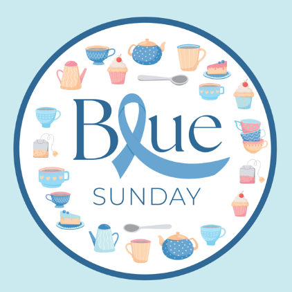 The logo for Blue Sunday, the tea party for ME